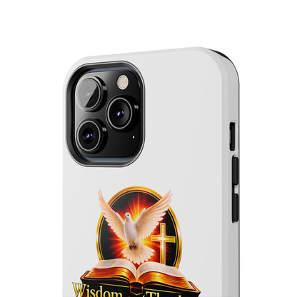 Wisdom and Theology Tough Phone Case — Christian Dove & Cross Design