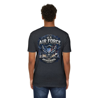 U.S. Air Force Graphic T-Shirt — Military Emblem Tee ("The Sky Is Not The Limit")