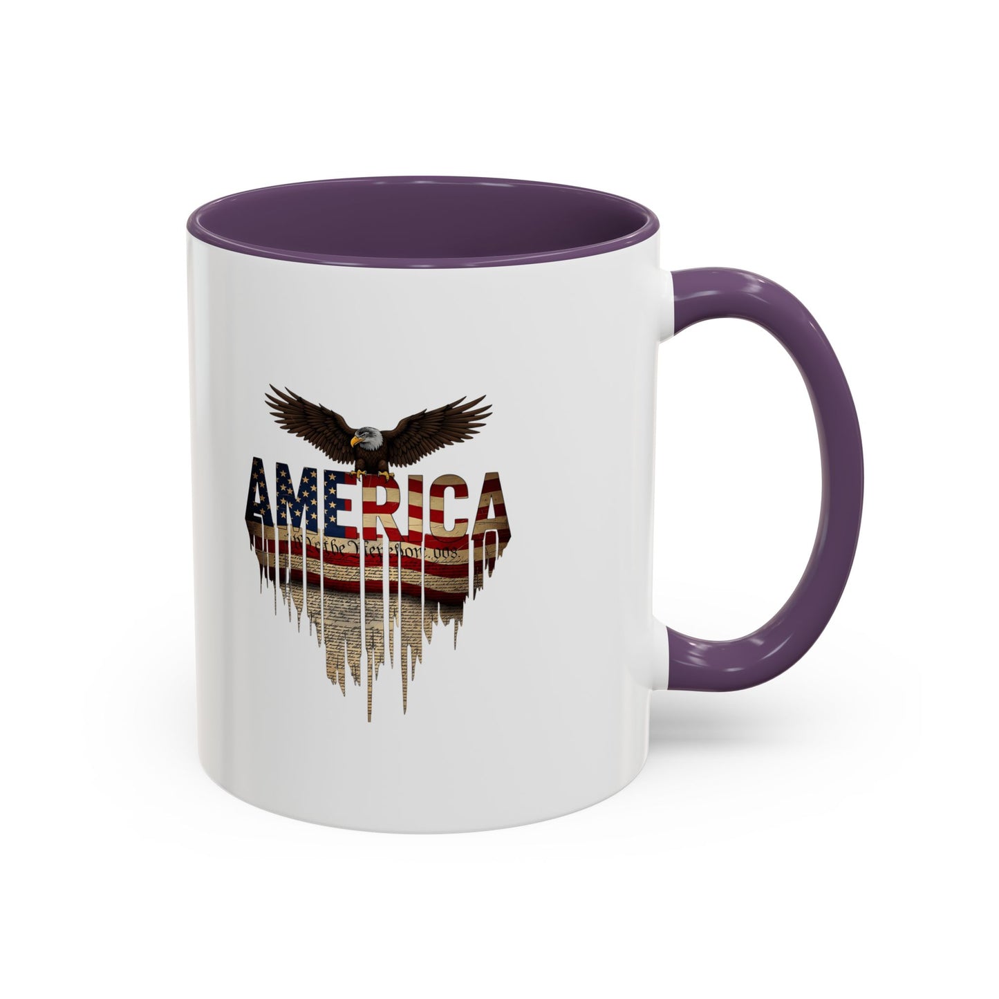 America Eagle Flag Accent Coffee Mug – Patriotic 11/15oz Ceramic