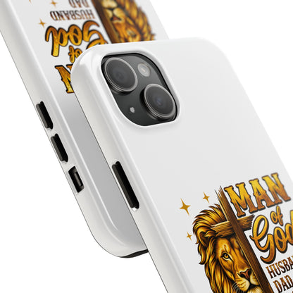 Man of God Lion Phone Case — ‘Man of God’ Christian Protector Dad Gift