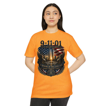 9/11 Memorial T-Shirt – "We Will Never Forget" Tribute Tee