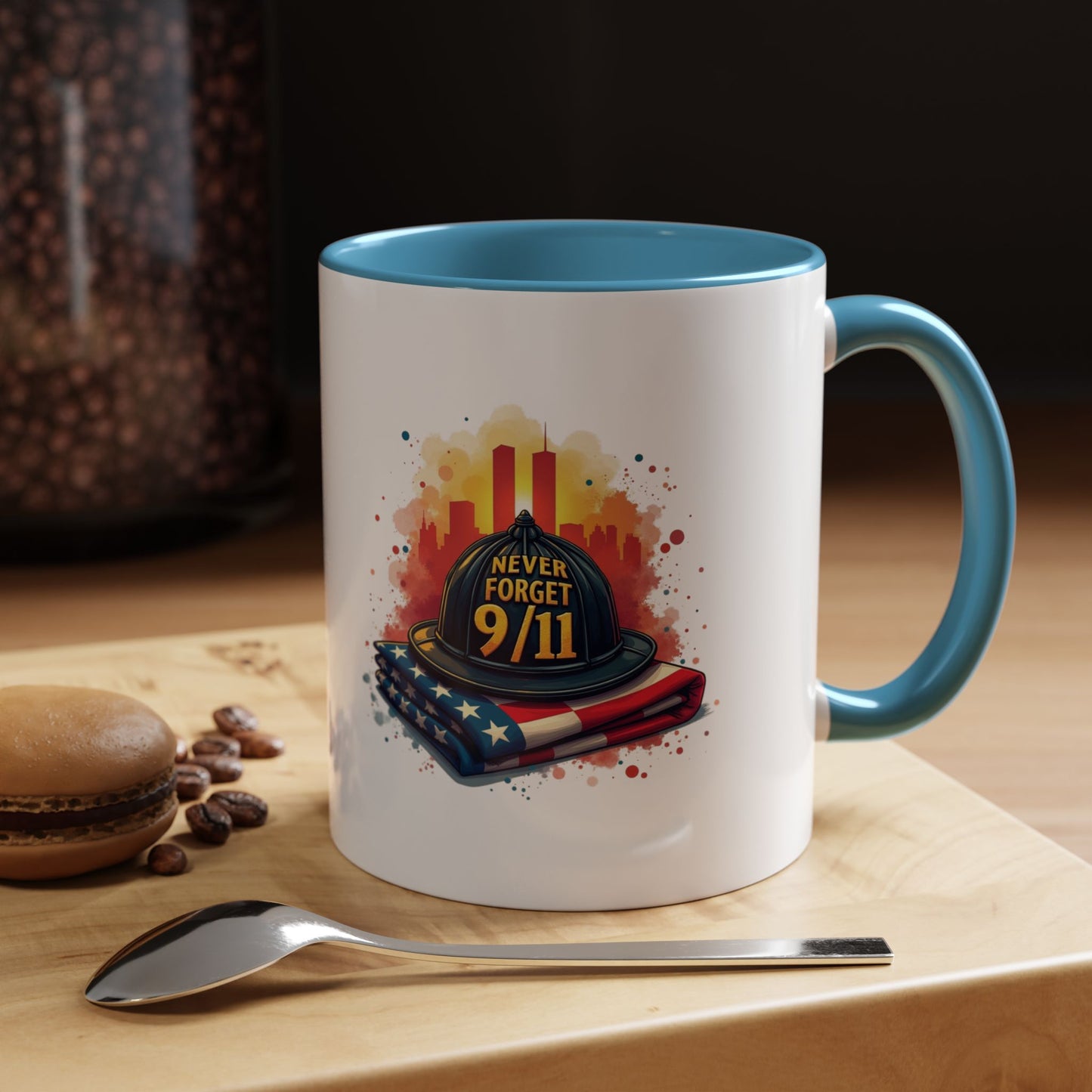 Never Forget 9/11 Memorial Accent Coffee Mug