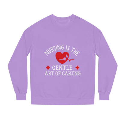 Nursing Sweatshirt "Nursing Is the Gentle Art of Caring" – Heartbeat Graphic Crewneck