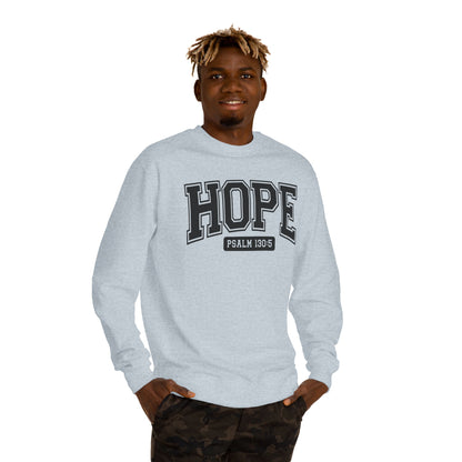 Hope Sweatshirt – 'Psalm 130:5' Inspirational Christian Crewneck