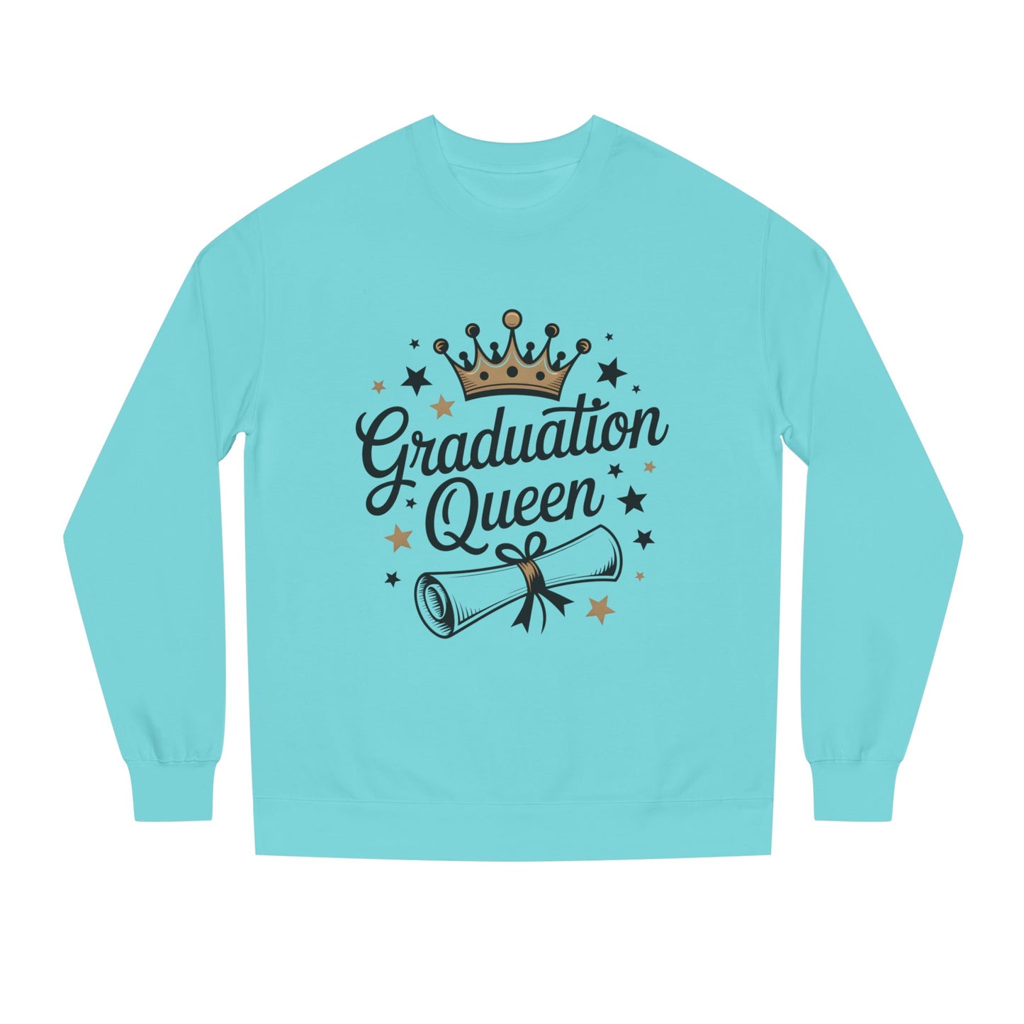 Graduation Queen Crewneck Sweatshirt — Crown & Diploma Celebration Pullover