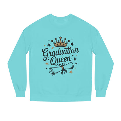 Graduation Queen Crewneck Sweatshirt — Crown & Diploma Celebration Pullover
