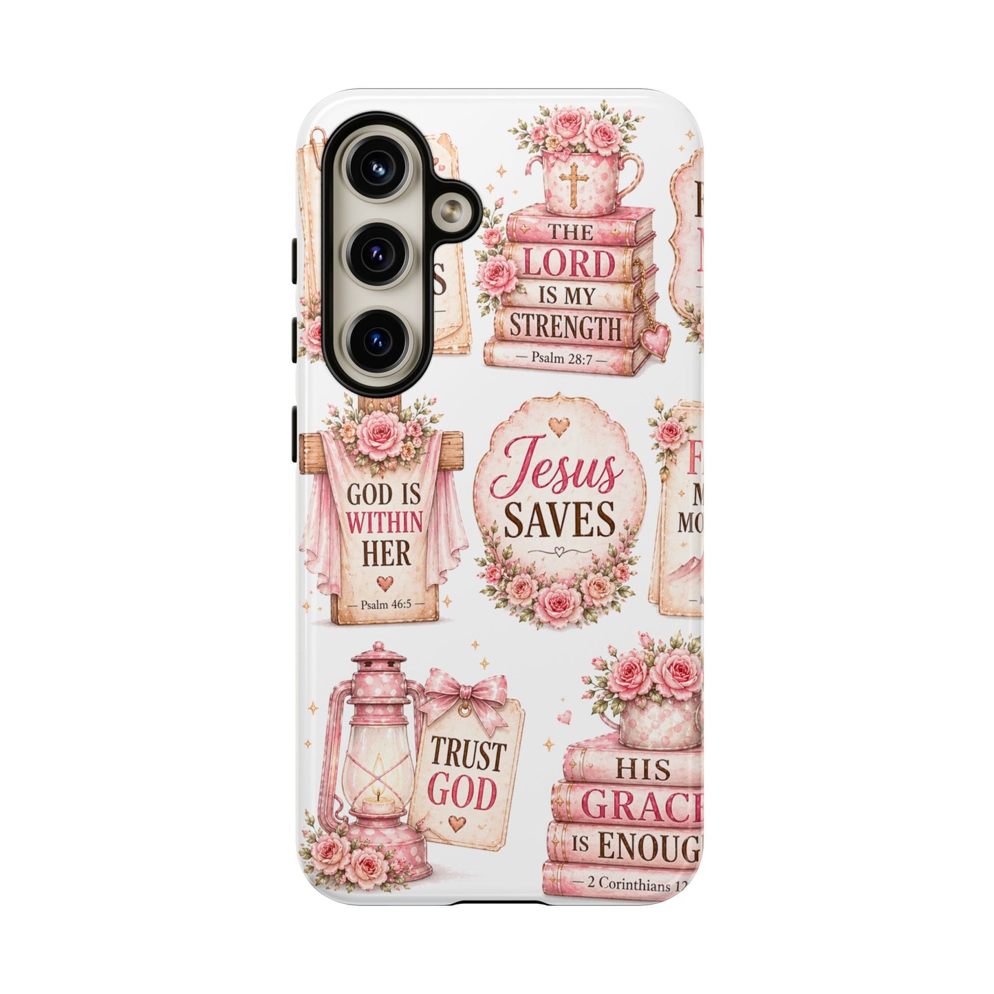 Faith Phone Case — 'Jesus Saves' Floral Christian Scripture iPhone Case