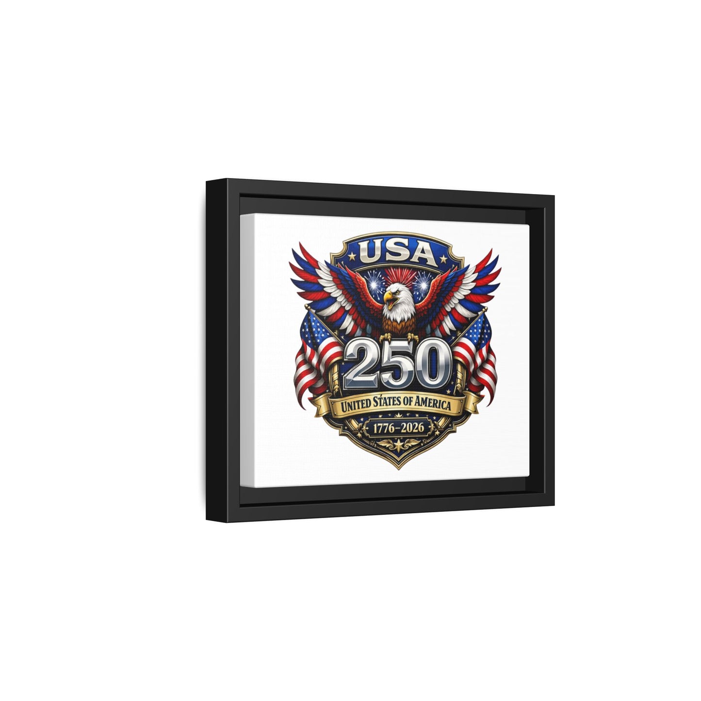 USA 250 Anniversary Framed Canvas — Patriotic Eagle 1776–2026 Wall Art