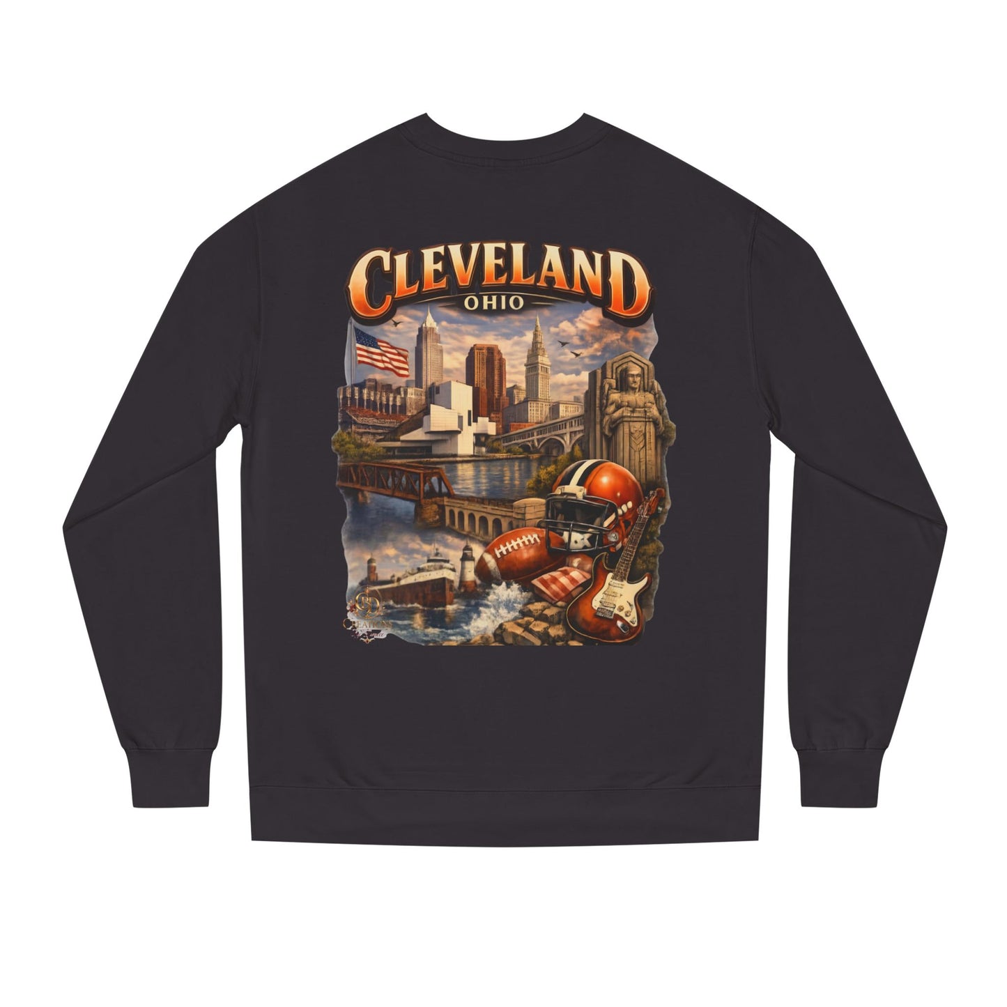 Cleveland Retro Cityscape Sweatshirt — Ohio Pride Football & Rock Design
