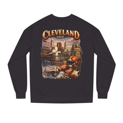 Cleveland Retro Cityscape Sweatshirt — Ohio Pride Football & Rock Design