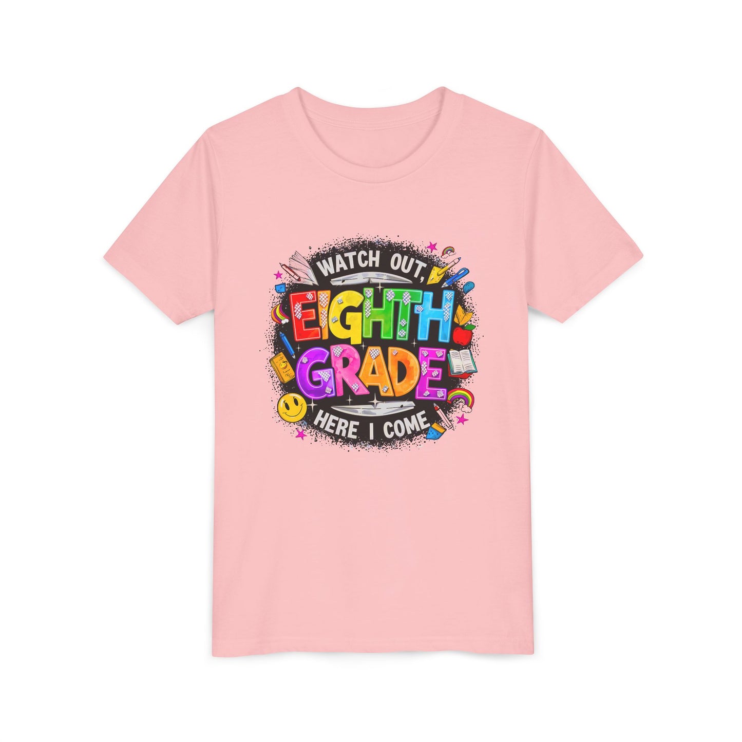 Eighth Grade Kids T‑Shirt — "Watch Out, Eighth Grade Here I Come" Back-to-School Tee