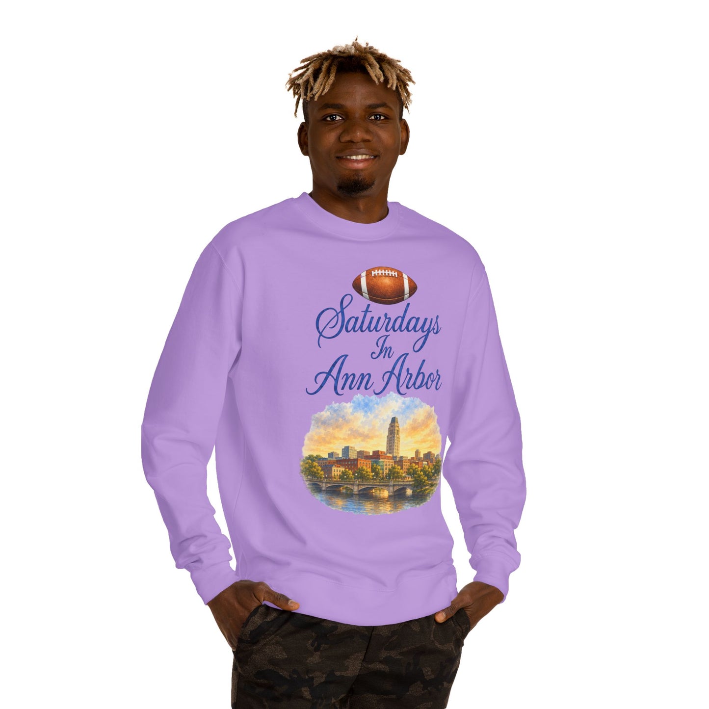 Saturdays in Ann Arbor Sweatshirt — Football Skyline Crewneck
