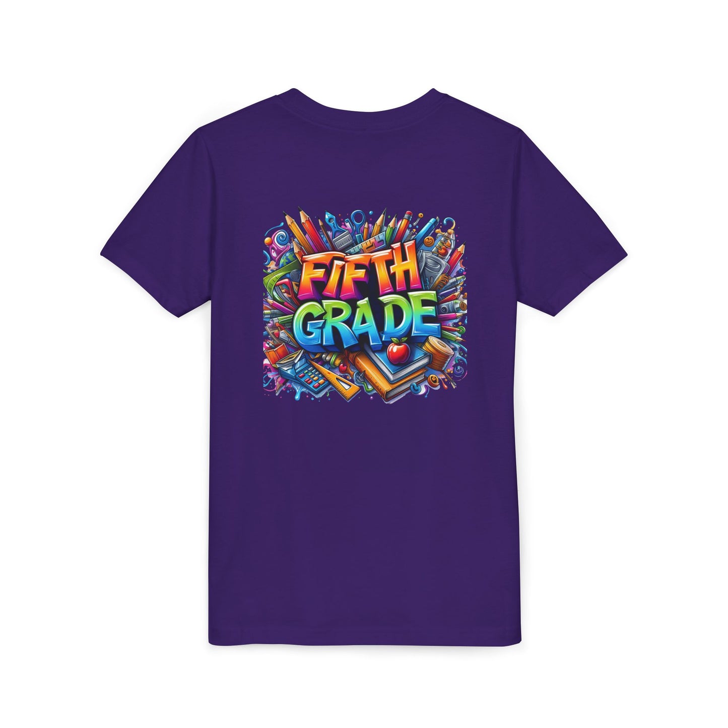 Fifth Grade Kid's Tee - Colorful School Supplies Back to School T-Shirt