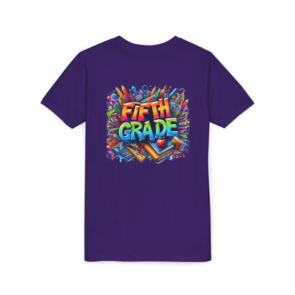 Fifth Grade Kid's Tee - Colorful School Supplies Back to School T-Shirt