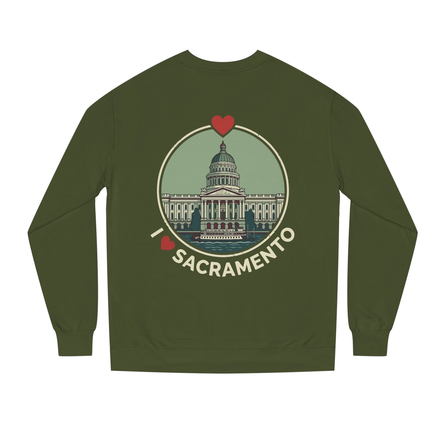 Sacramento Capitol Crewneck Sweatshirt — I Love Sacramento Vintage Graphic