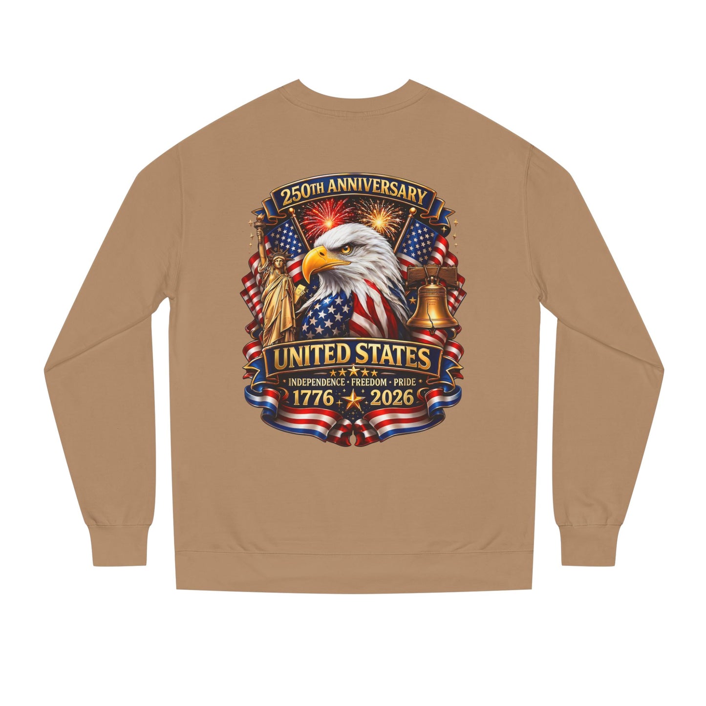 250th Anniversary United States Crewneck Sweatshirt — Eagle & American Flag 1776–2026