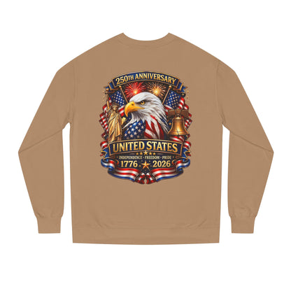 250th Anniversary United States Crewneck Sweatshirt — Eagle & American Flag 1776–2026