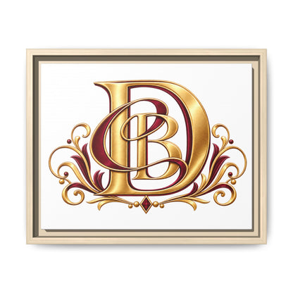 Monogram Letter D Canvas Print — Framed Matte Wall Art