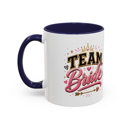 Team Bride Accent Coffee Mug — Pink & Gold Bachelorette Bridal Shower Gift (11/15 oz)