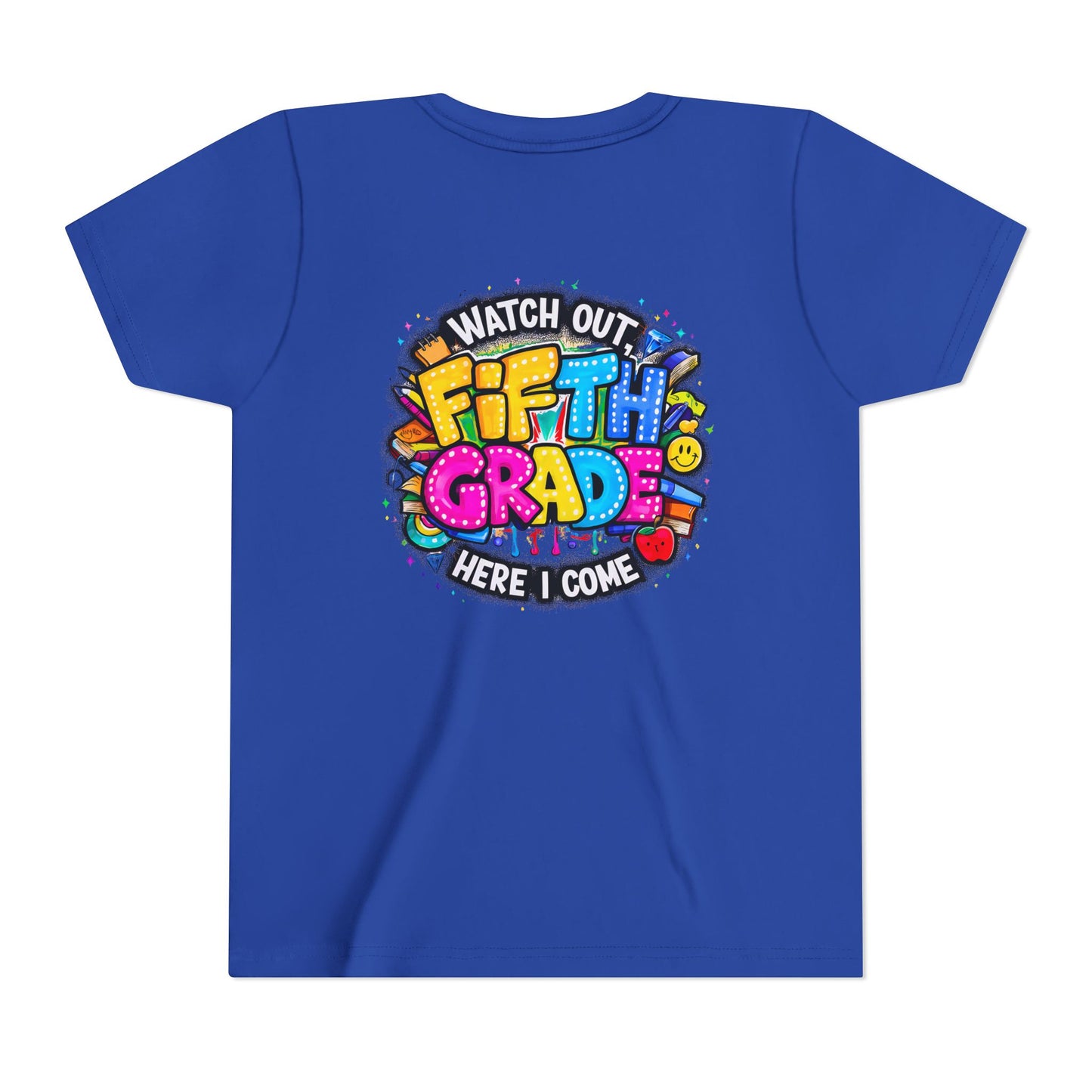 Fifth Grade T‑Shirt for Kids - "Watch Out Fifth Grade Here I Come" Back-to-School Tee