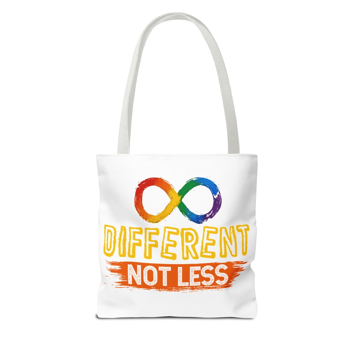 Autism Pride Tote Bag — "Different Not Less" Rainbow Infinity Reusable Shopper