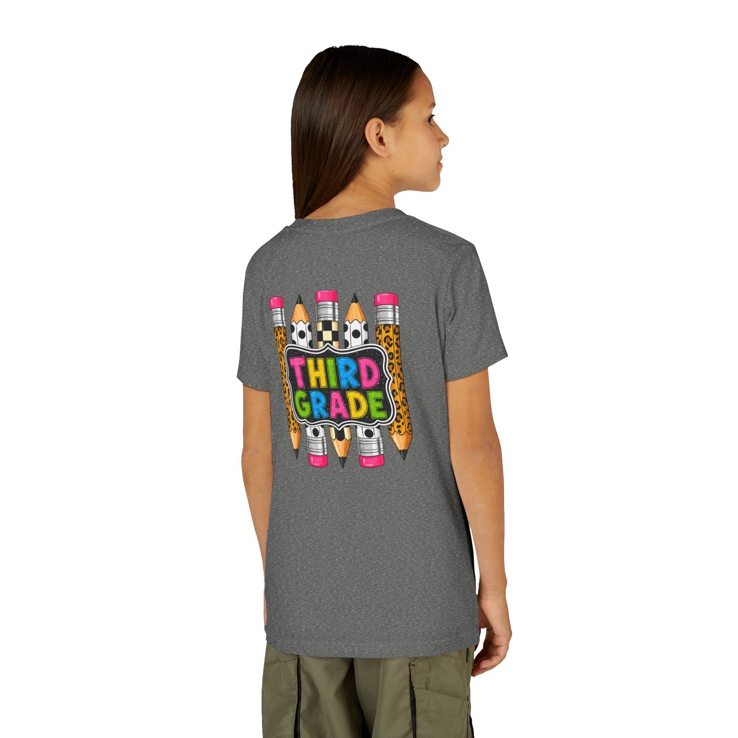 Third Grade Youth T-Shirt — Colorful Pencil Back-to-School Tee