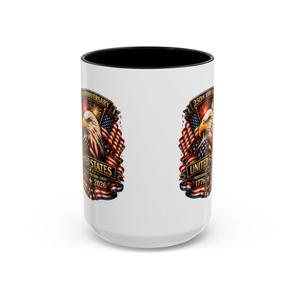 Patriotic Eagle Coffee Mug - United States 250th Anniversary 1776-2026