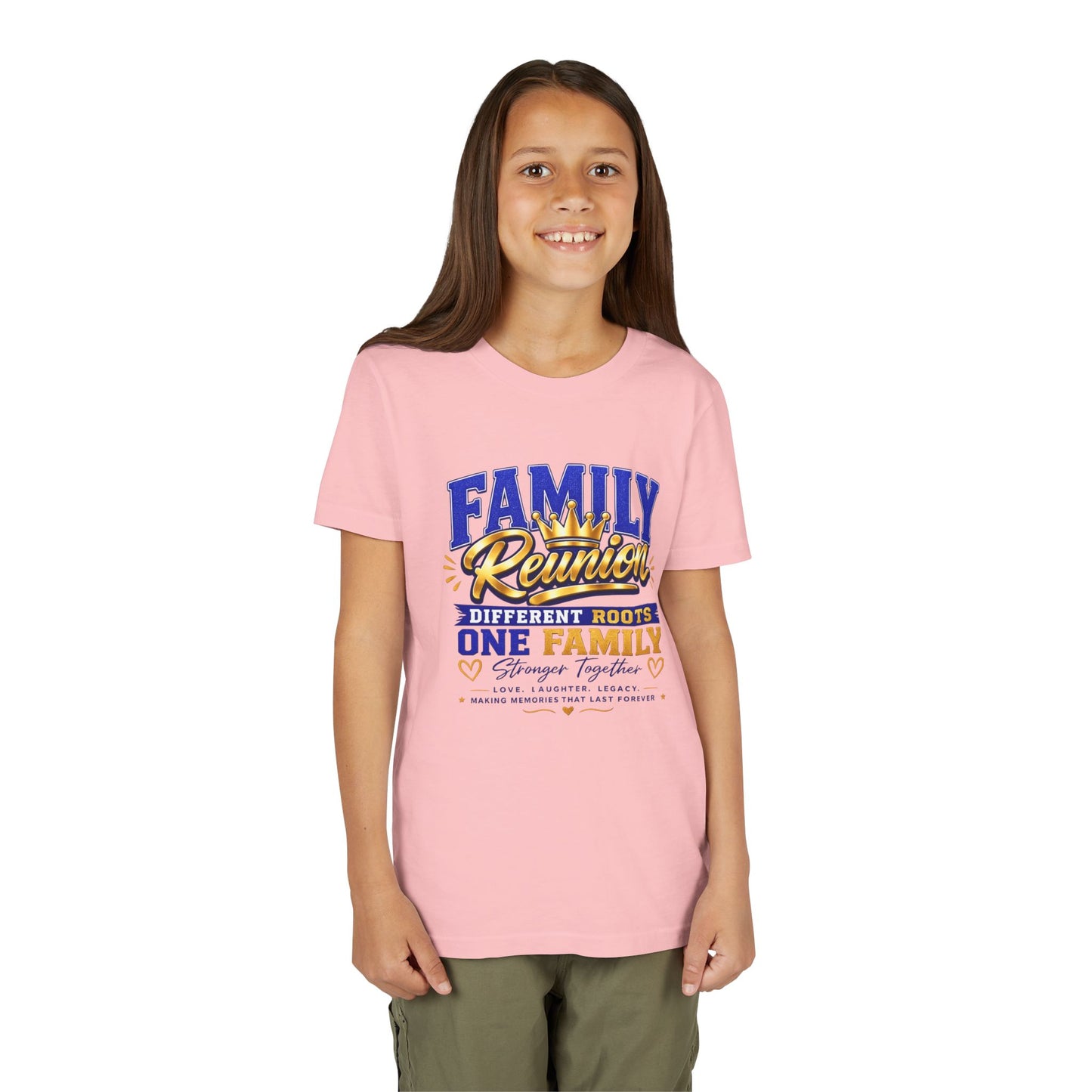 Family Reunion Youth Tee - "Different Roots One Family" Kid's Short Sleeve Shirt