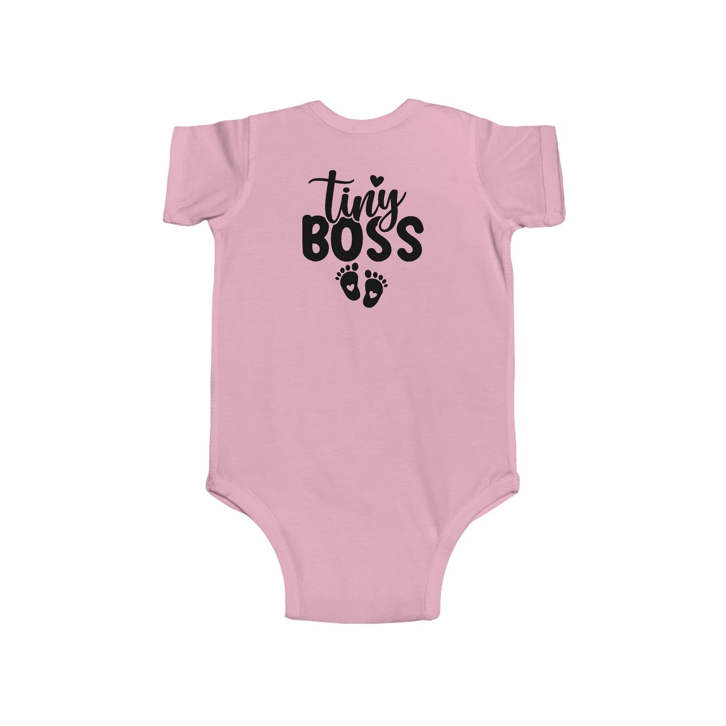 Infant Bodysuit - "Tiny Boss" Baby Onesie with Footprint Graphic