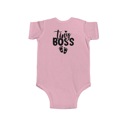 Infant Bodysuit - "Tiny Boss" Baby Onesie with Footprint Graphic