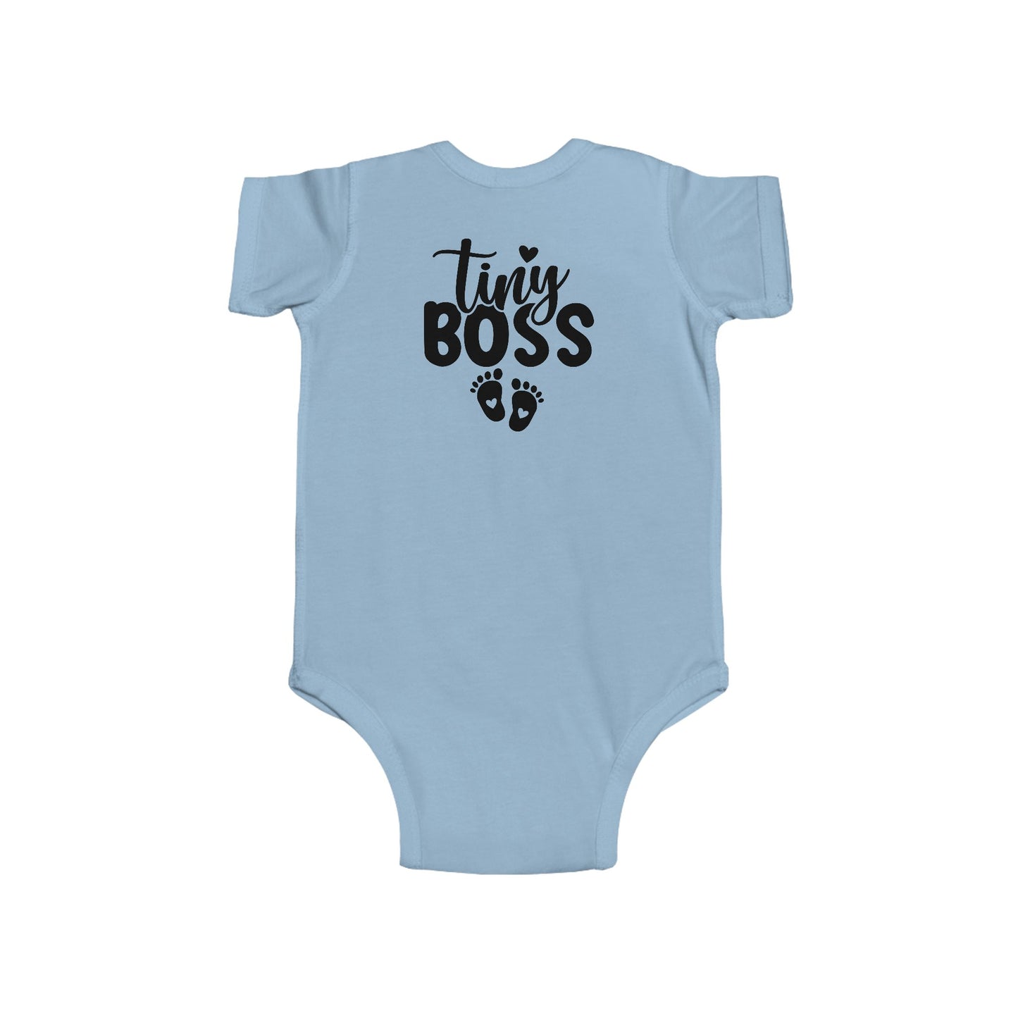 Infant Bodysuit - "Tiny Boss" Baby Onesie with Footprint Graphic