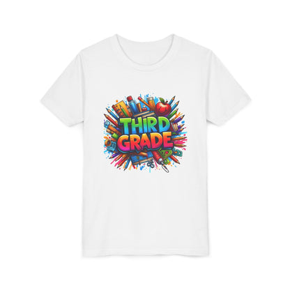 Third Grade Kids' T-Shirt – Colorful School Supplies Back-to-School Tee