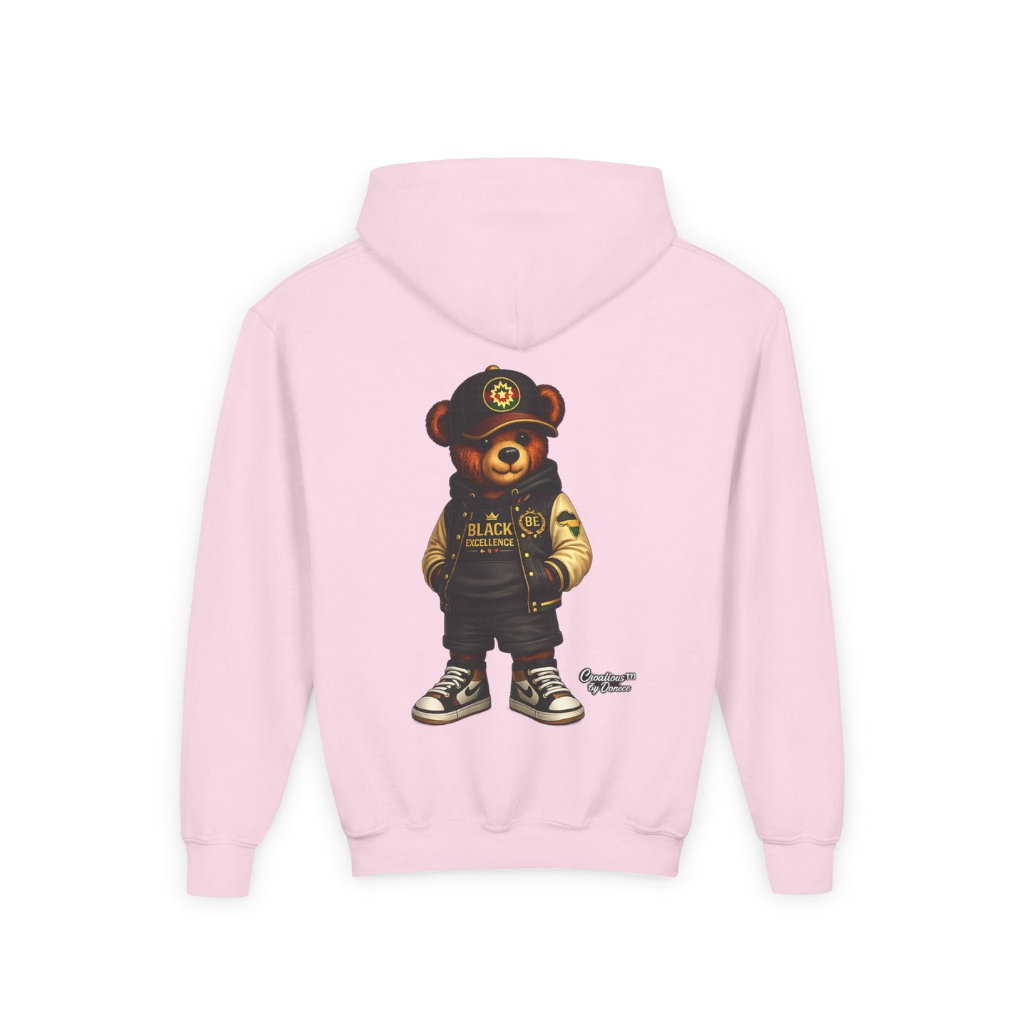 Youth Teddy Bear Hoodie — Cool Streetwear Bear Graphic Sweatshirt