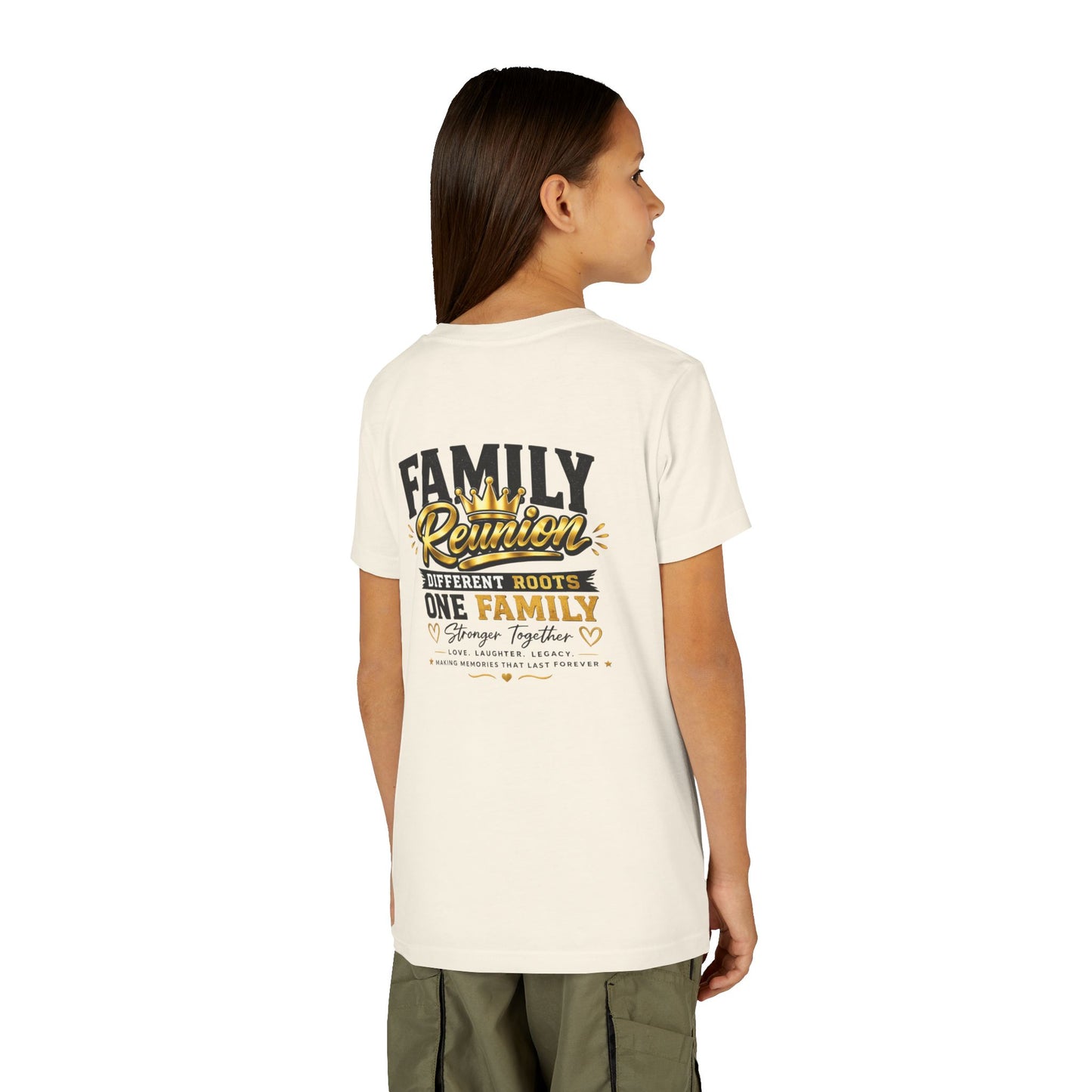 Family Reunion Youth Tee — "Different Roots One Family" Kids T-Shirt
