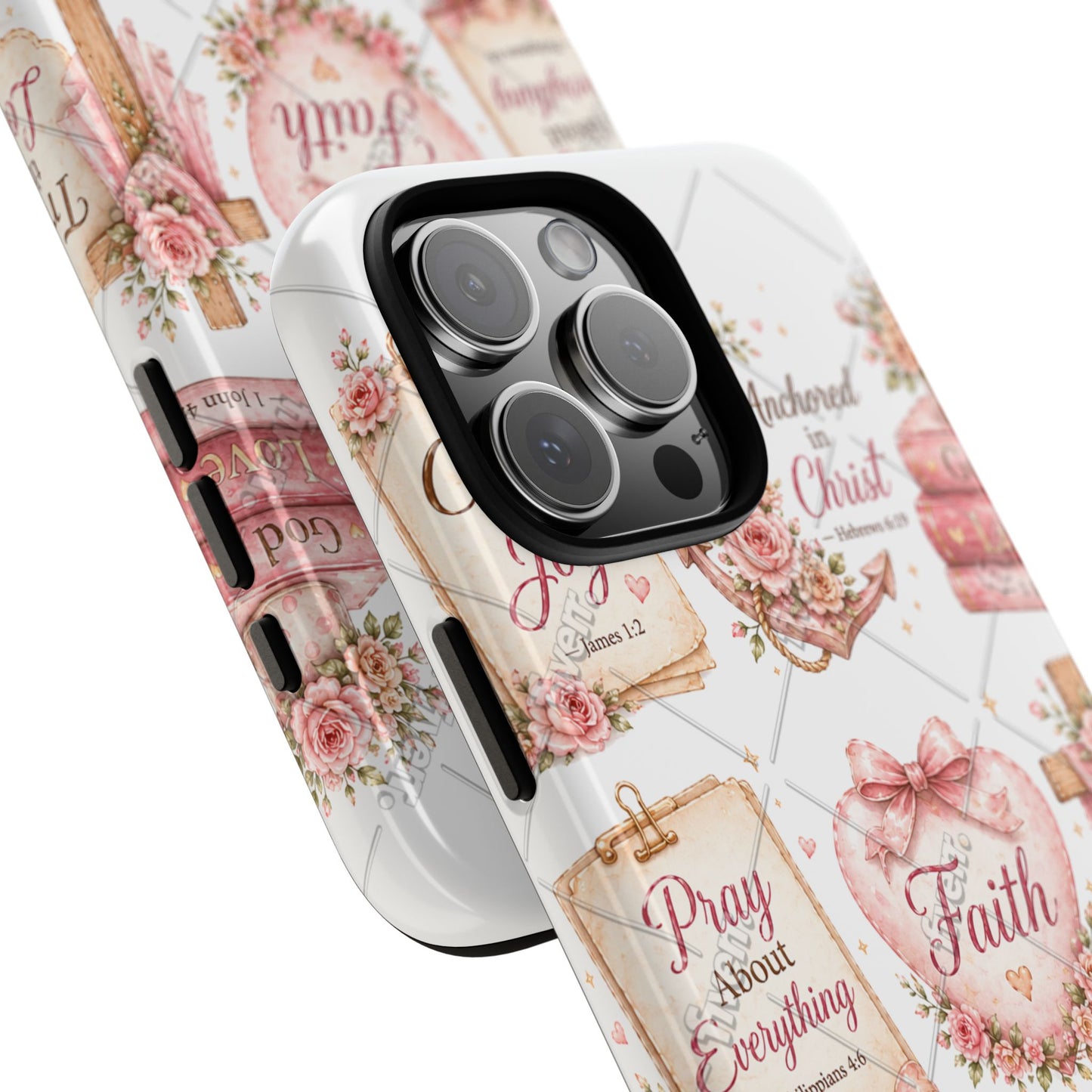 Faith Floral Phone Case – Christian Inspirational Scripture iPhone Cover (Choose Joy, Pray, Faith)