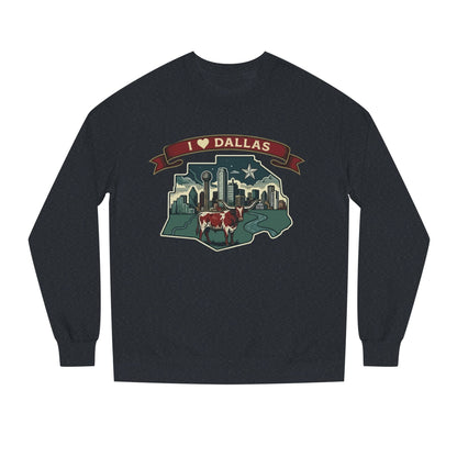 I  Dallas Skyline Sweatshirt — Vintage Texas Cityscape Crewneck