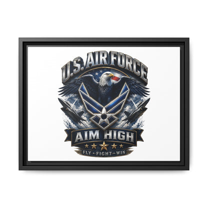 U.S. Air Force 'Aim High' Framed Matte Canvas Wall Art