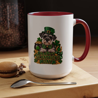 St. Patrick's Day Schnauzer Coffee Mug – Happy St. Patrick's Day Accent Mug