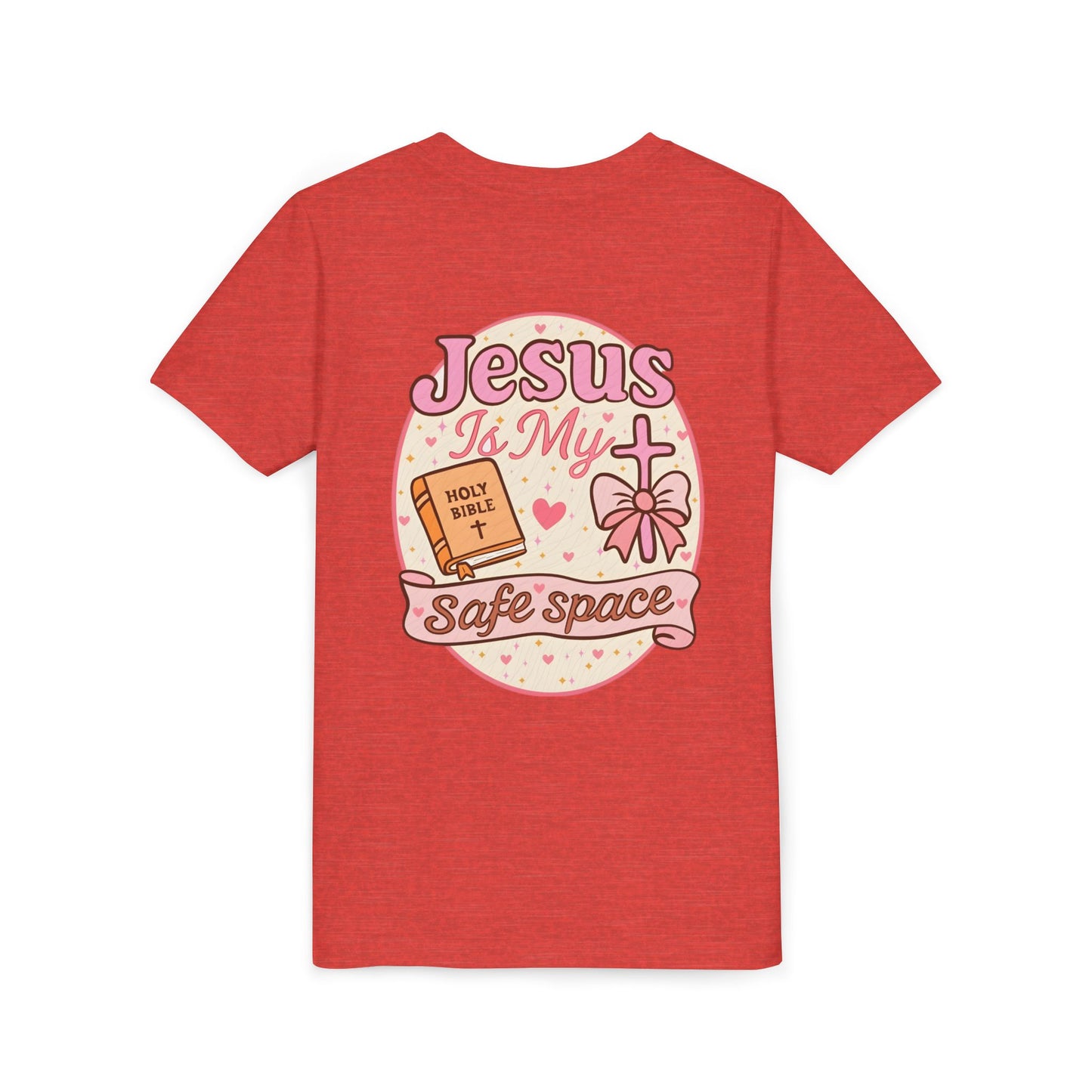 Youth Tee — "Jesus Is My Safe Space" Christian Kids T-Shirt
