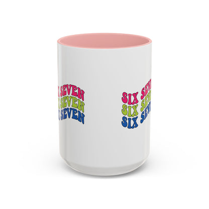 Six Seven Retro Accent Coffee Mug — Colorful 11/15oz Ceramic Tea Cup