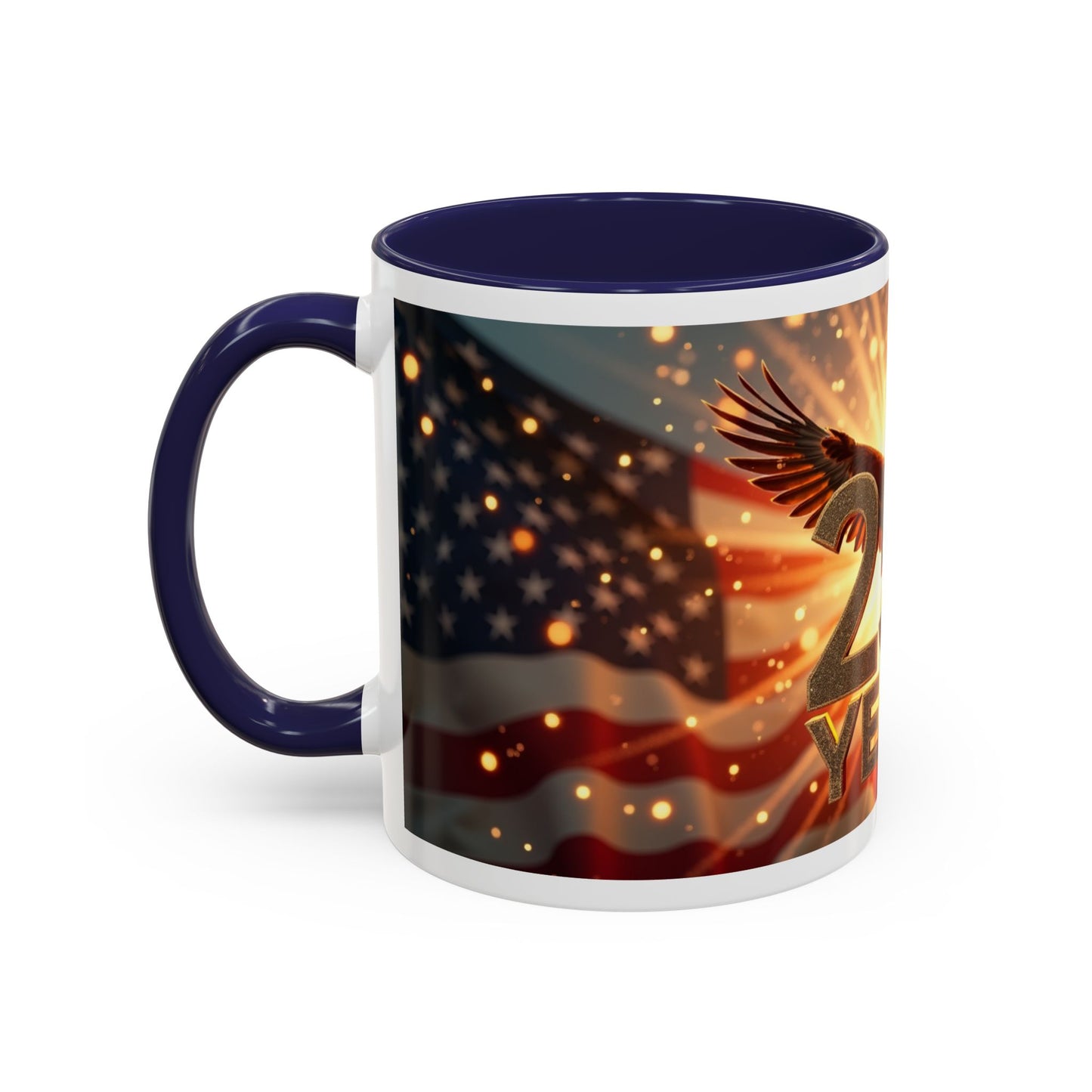 250 Years Commemorative Coffee Mug — Patriotic Eagle & American Flag Accent (11/15oz)