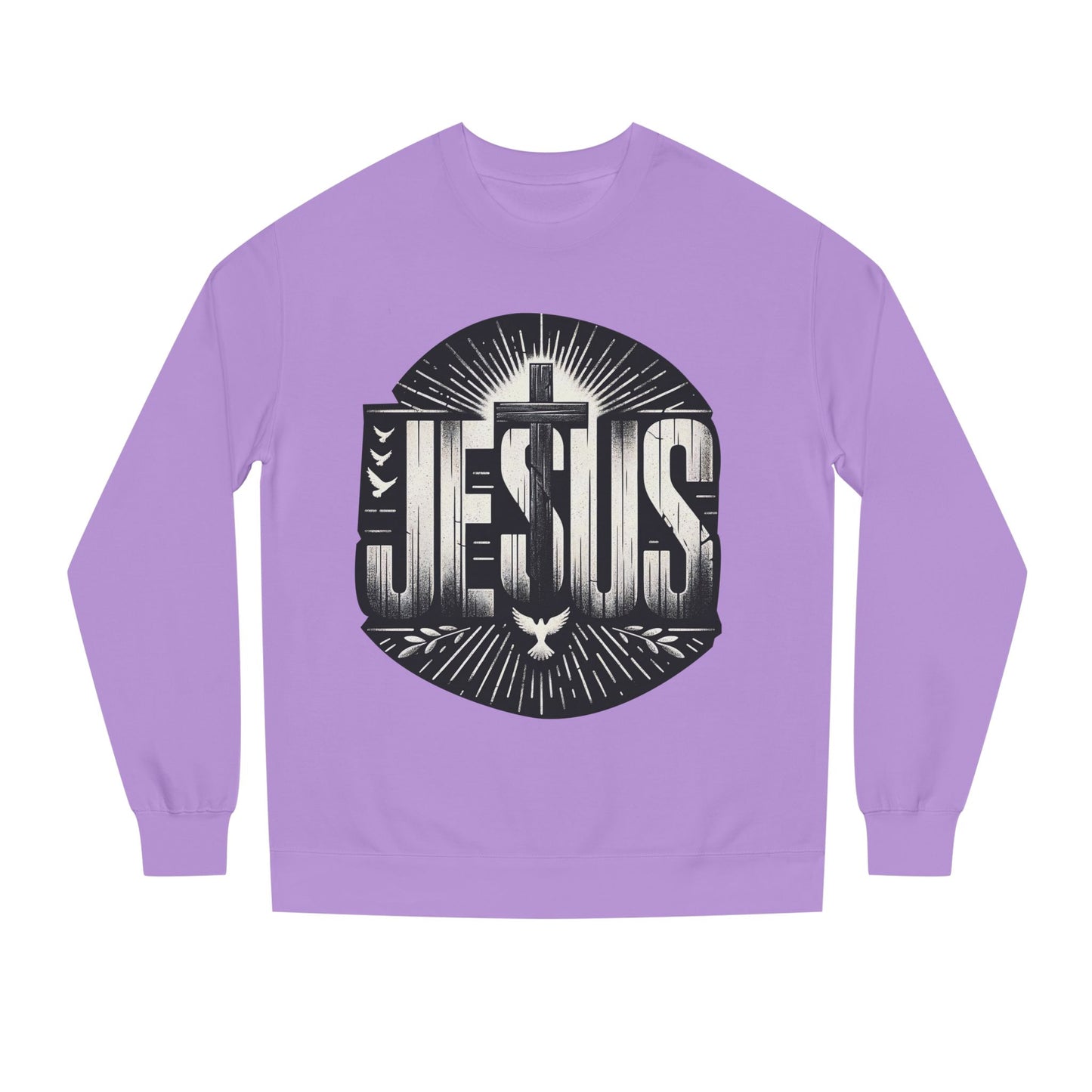 Jesus Graphic Sweatshirt — Vintage Religious Cross & Lamb Crewneck
