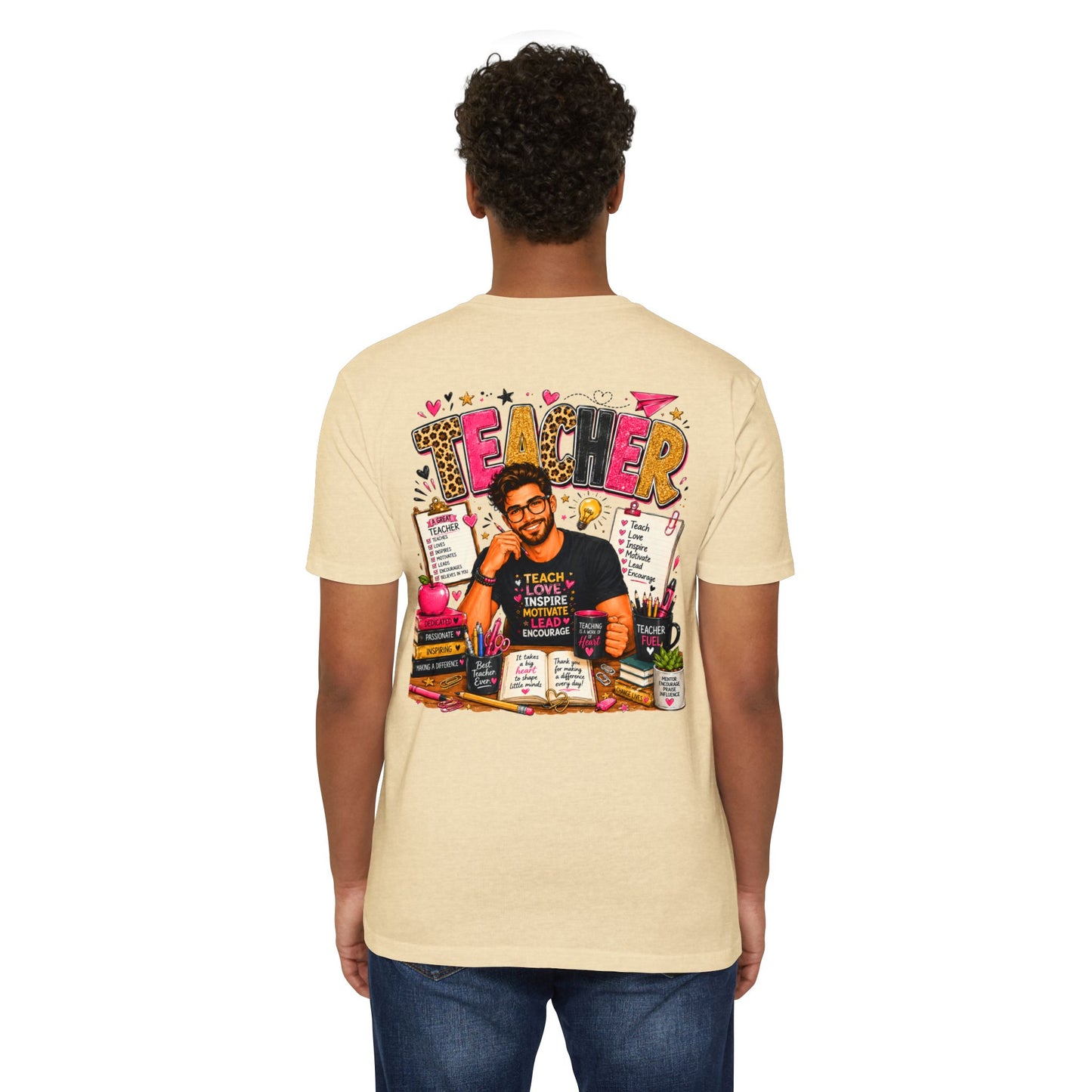 Teacher Appreciation T-Shirt — "Teach Love Inspire" Colorful Teacher Graphic Tee