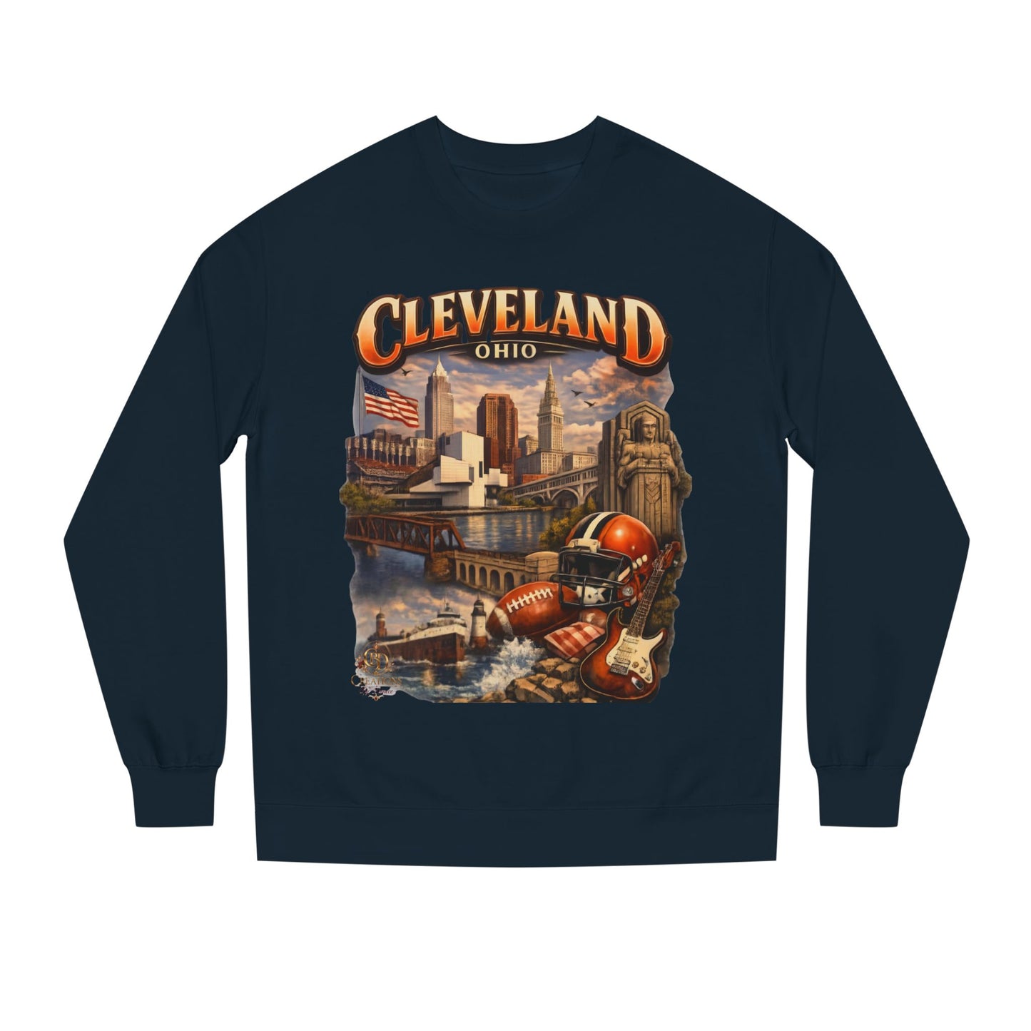 Cleveland Retro Cityscape Sweatshirt — Ohio Pride Football & Rock Design