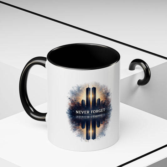 Never Forget 9/11 Memorial Accent Coffee Mug (11/15oz)