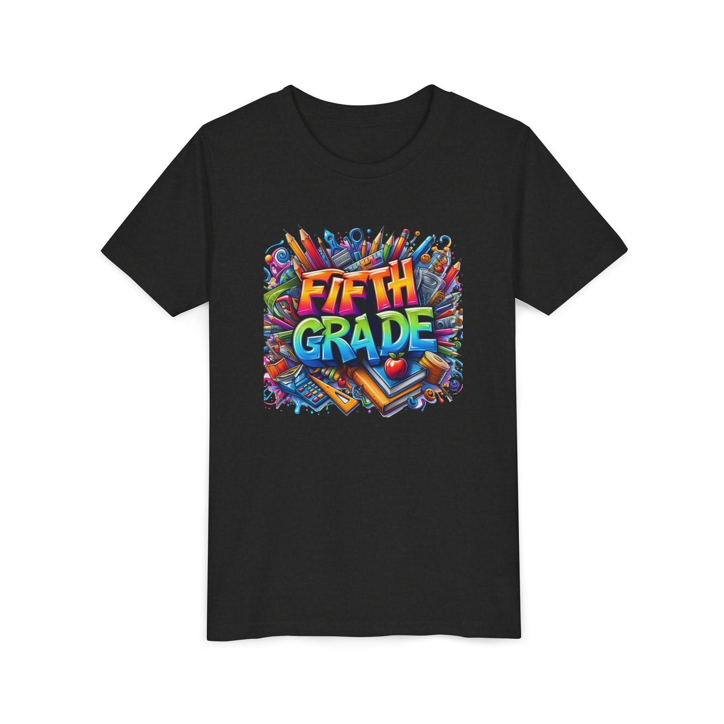 Fifth Grade Kid's Tee - Colorful School Supplies Back to School T-Shirt
