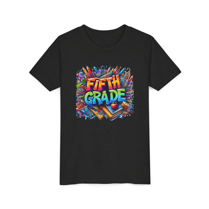 Fifth Grade Kid's Tee - Colorful School Supplies Back to School T-Shirt