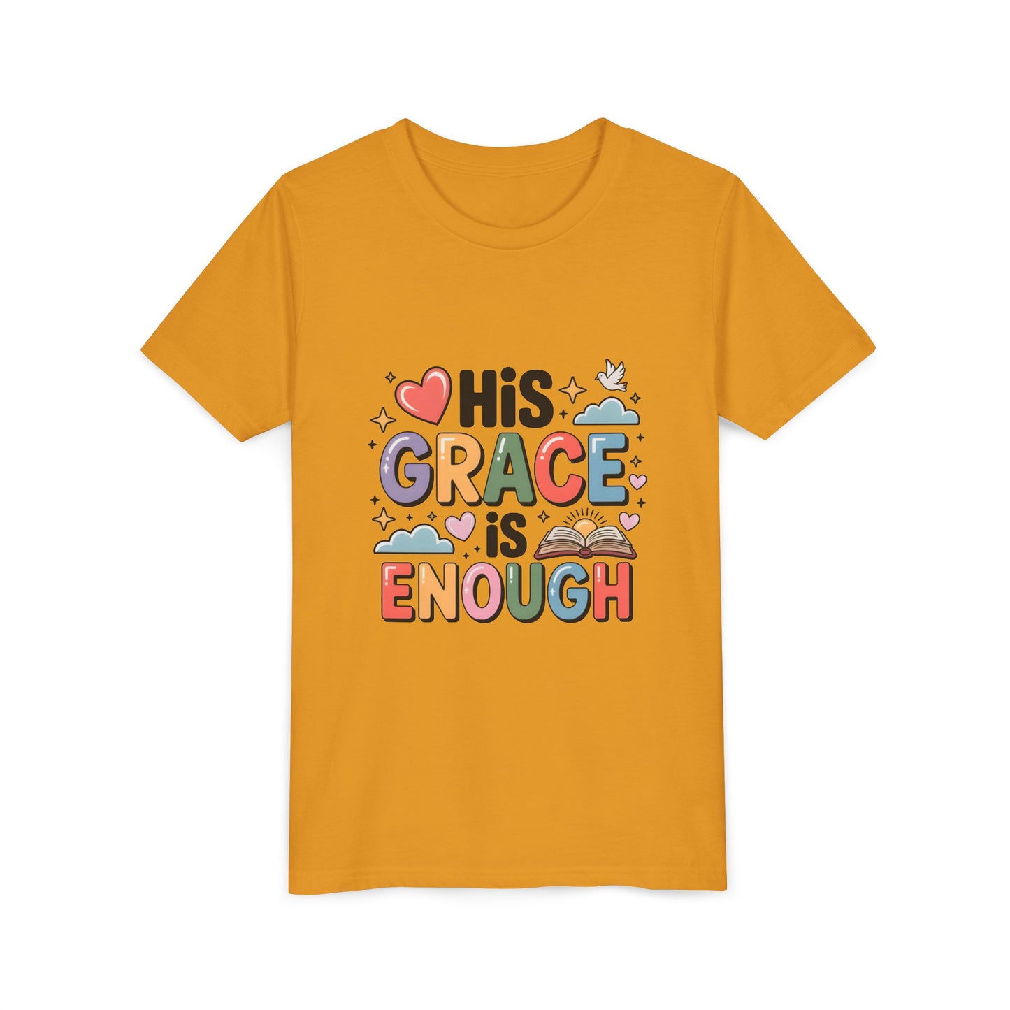 His Grace Is Enough Youth Tee — Christian Kids Inspirational Shirt