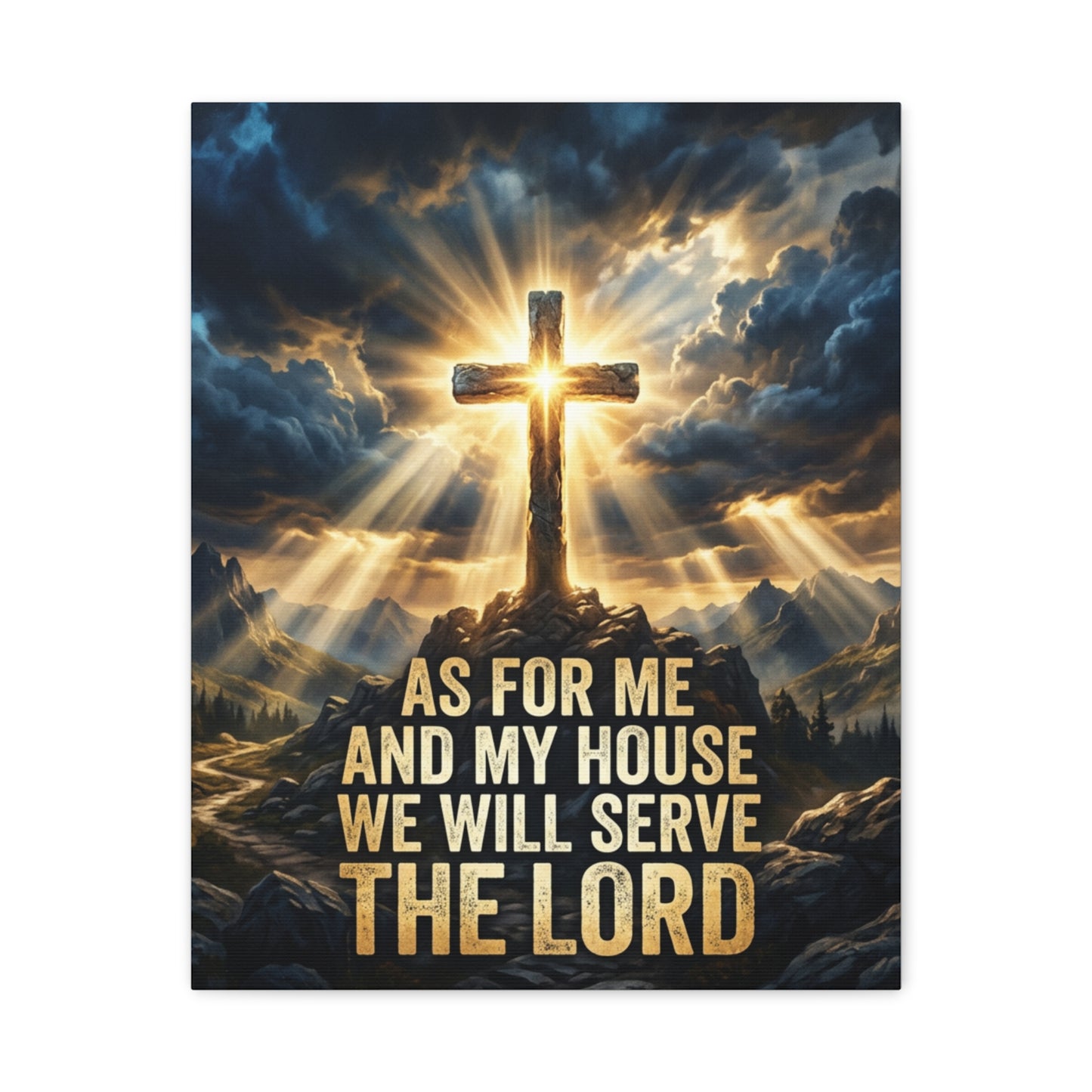 "As For Me And My House We Will Serve The Lord" Canvas Wall Art