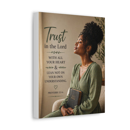 Trust in the Lord Wall Canvas — Proverbs 3:5-6 Inspirational Faith Print
